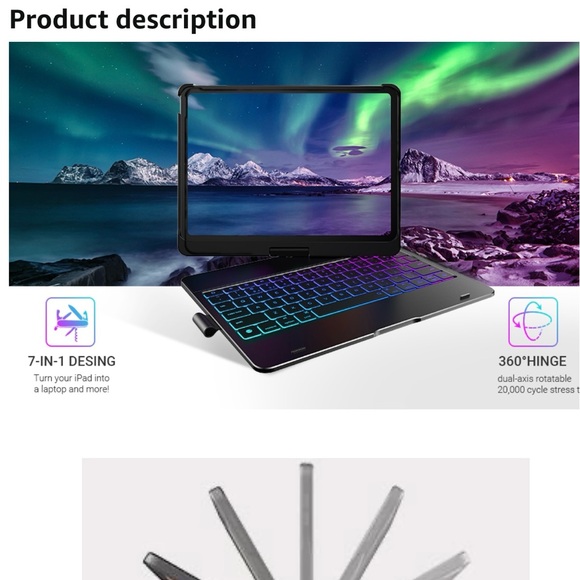 typecase iPad Flexbook Wireless Backlit Keyboard Case(10.9”, 2022), 360°NIB - Picture 13 of 17